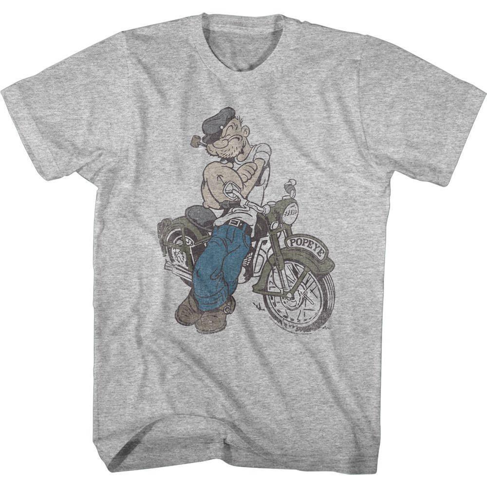 Popeye Cycle Gray Heather Adult T Shirt